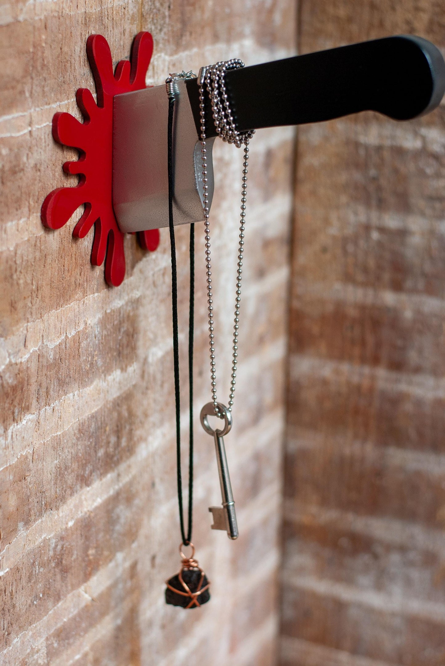 Spooky horror Knife-Shaped Wall Hook hanging on gothic wall, decorative hook for hanging jewelry, Coats rack, towel hanger, hat holder, Handmade Creepy Gift