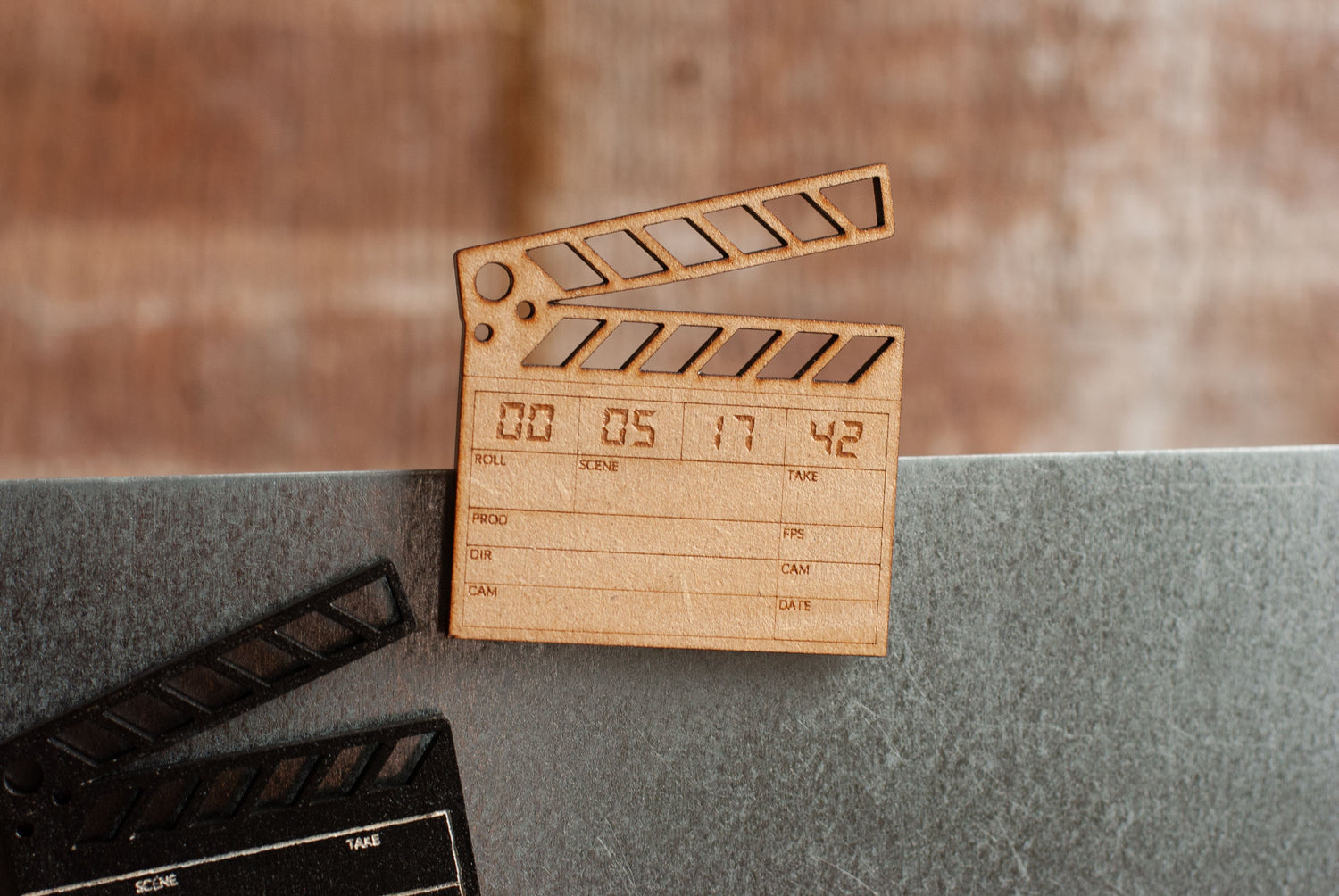 custom engraved clapboard magnet gift for filmmakers